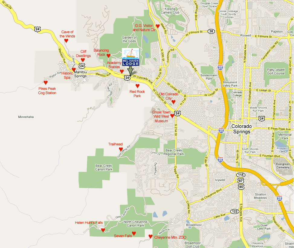 MelHaven Lodge Vicinity Map